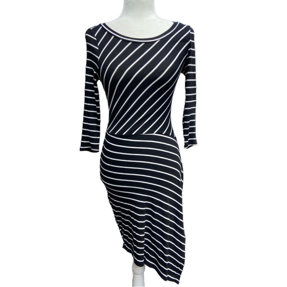 Striped Black and White Mini Dress